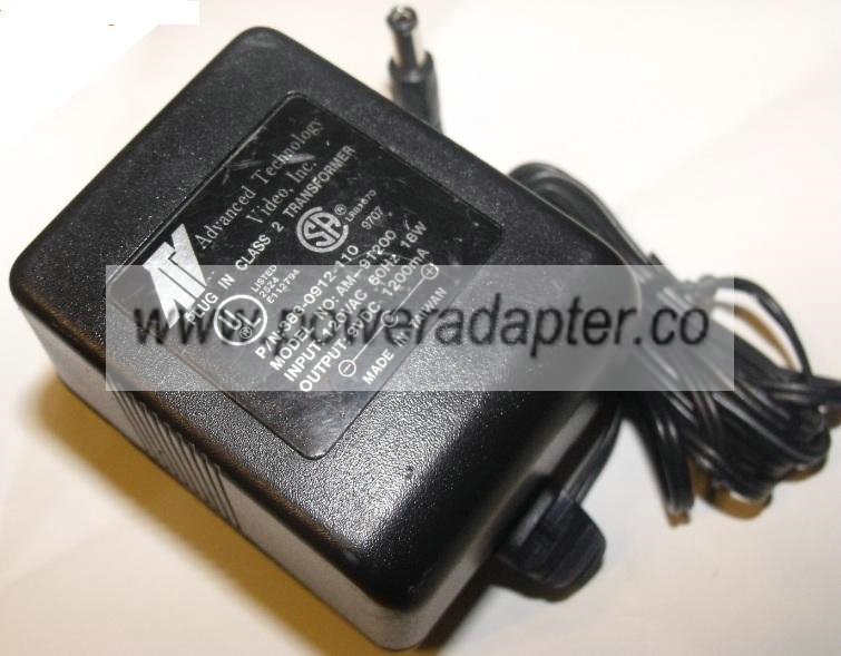 ADVANCED TECHNOLOGY VIDEO AM-091200 AC ADAPTER PLUG IN CLASS 2 T ADVANCED TECHNOLOGY VIDEO AM-091200 AC ADAPTER PLUG IN CLASS 2 T