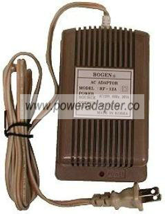 BOGEN RF12A AC ADAPTER 12V DC 1A Used Power Supply 120V AC ~ 60H BOGEN RF12A AC ADAPTER 12V DC 1A Used Power Supply 120V AC ~ 60H