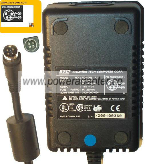 BTC ADP-305 A1 AC ADAPTER 5VDC 6A POWER SUPPLY BTC ADP-305 A1 AC ADAPTER 5VDC 6A POWER SUPPLY