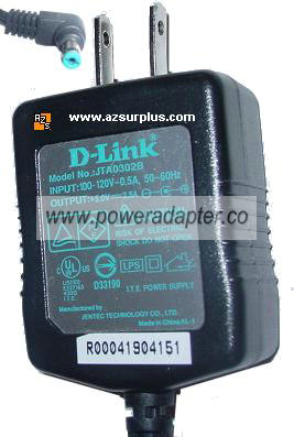 D-LINK JTA0302B AC ADAPTER 5Vdc 2.5A Used -( ) 90 120Vac POWER D-LINK JTA0302B AC ADAPTER 5Vdc 2.5A Used -( ) 90 120Vac POWER
