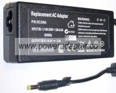 REPLACEMENT DC359A AC ADAPTER 18.5V 3.5A NEW 2.3x5.5x10.1mm REPLACEMENT DC359A AC ADAPTER 18.5V 3.5A NEW 2.3x5.5x10.1mm