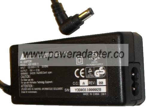 DELTA ELECTRONICS ADP-40SB A AC ADAPTER 16V DC 2.5A new DELTA ELECTRONICS ADP-40SB A AC ADAPTER 16V DC 2.5A new