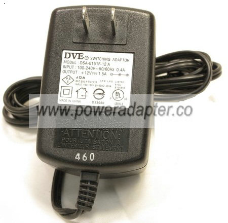 DVE DSA-0151F-12 A AC ADAPTER 12V DC 1.5A 1.5mm POWER SUPPLY PSU DVE DSA-0151F-12 A AC ADAPTER 12V DC 1.5A 1.5mm POWER SUPPLY PSU
