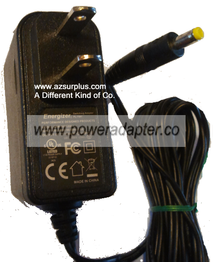 ENERGIZER SAW-0501200 AC ADAPTER 5VD Used 2 x 4 x 9 mm Straight ENERGIZER SAW-0501200 AC ADAPTER 5VD Used 2 x 4 x 9 mm Straight