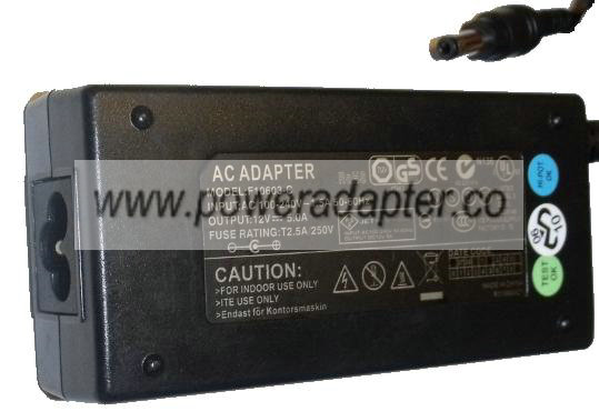 F10603-C AC ADAPTER 12V DC 5A NEW 2.5 x 5.3 x 12.1 mm F10603-C AC ADAPTER 12V DC 5A NEW 2.5 x 5.3 x 12.1 mm