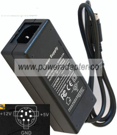 Finecom STM-1018 AC Adapter 5VDC 12V 1.5A 6Pin 9mm Mini Din DUAL Finecom STM-1018 AC Adapter 5VDC 12V 1.5A 6Pin 9mm Mini Din DUAL