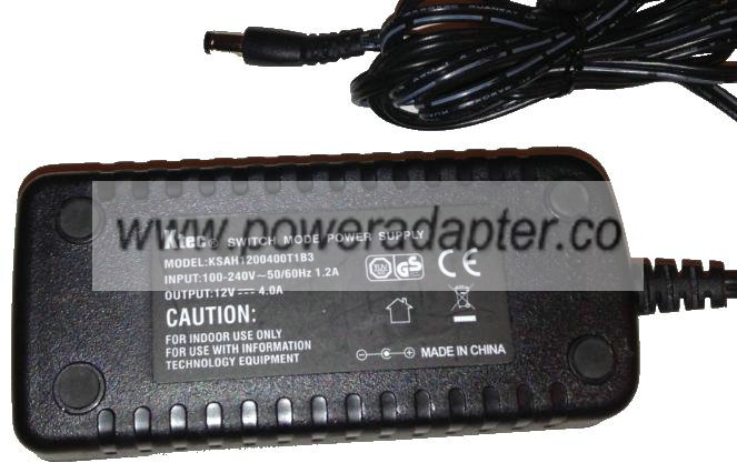 KTEC KSAH1200400T1B3 AC ADAPTER 12V DC 4A Used KTEC KSAH1200400T1B3 AC ADAPTER 12V DC 4A Used
