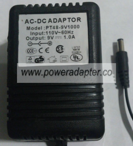 PT48-9V1000 AC ADAPTER 9VDC 1A -( )- 2x5.5x12mm Round Barrel PT48-9V1000 AC ADAPTER 9VDC 1A -( )- 2x5.5x12mm Round Barrel