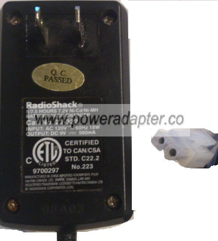 RADIOSHACK 23-322 AC ADAPTER 9VDC 560mA NEW 2PIN MOLEX RADIOSHACK 23-322 AC ADAPTER 9VDC 560mA NEW 2PIN MOLEX