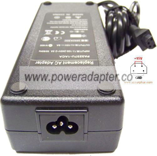 Replacement SEB100P2-15.0 Ac Adapter 15vdc 8a 4pin NEW PA3507U- Replacement SEB100P2-15.0 Ac Adapter 15vdc 8a 4pin NEW PA3507U-