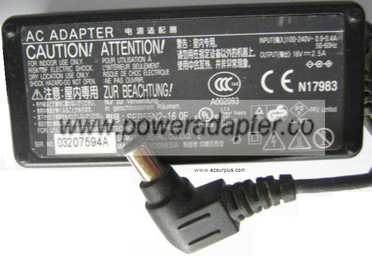 SANKEN SEB55N2-16.0F AC ADAPTER 16Vdc 2.5A POWER SUPPLY SANKEN SEB55N2-16.0F AC ADAPTER 16Vdc 2.5A POWER SUPPLY
