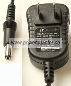 TPI TSA9-050120WU AC ADAPTER 5VDC 1.2A Used 2 x 5.5 x 12mm TPI TSA9-050120WU AC ADAPTER 5VDC 1.2A Used 2 x 5.5 x 12mm