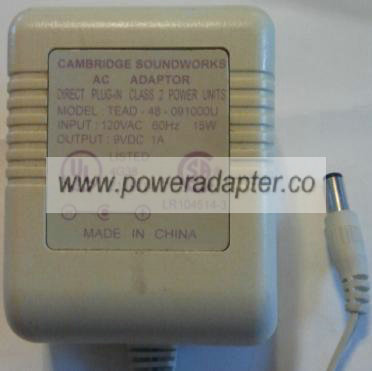 CAMBRIDGE TEAD-48-091000U AC ADAPTER 9VDC 1A NEW 2 x 5.5 x 12mm CAMBRIDGE TEAD-48-091000U AC ADAPTER 9VDC 1A NEW 2 x 5.5 x 12mm