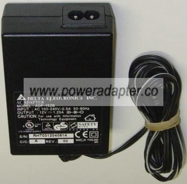 DELTA ELECTRONICS ADP-15ZB AC ADAPTER 12Vdc 1.25A Power Supply S DELTA ELECTRONICS ADP-15ZB AC ADAPTER 12Vdc 1.25A Power Supply S