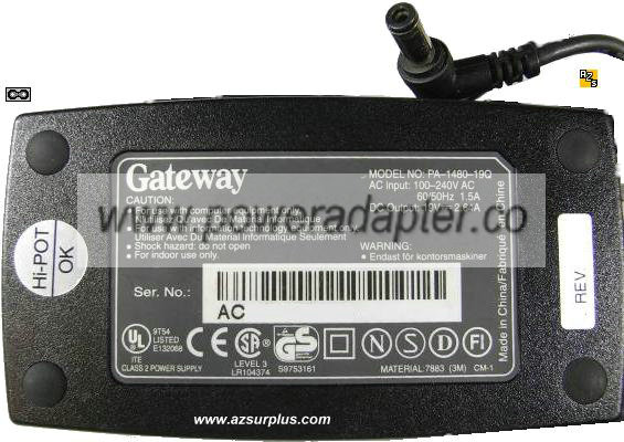 GATEWAY 2000 ADP-50FB AC ADAPTER 19VDC 2.64A 6500731 NOTEBOOK P GATEWAY 2000 ADP-50FB AC ADAPTER 19VDC 2.64A 6500731 NOTEBOOK P