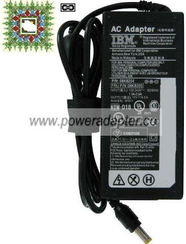 IBM 08K8204 AC ADAPTER 16VDC 4.5A ITE POWER SUPPLY 08K8205 IBM 08K8204 AC ADAPTER 16VDC 4.5A ITE POWER SUPPLY 08K8205