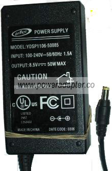 INTEC YDSP1106-50085 AC DC ADAPTER 8.5V 50W POWER SUPPLY INTEC YDSP1106-50085 AC DC ADAPTER 8.5V 50W POWER SUPPLY