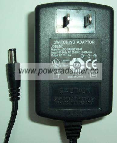 JODEN JOD-SAU090162-3Z AC ADAPTER 9VDC 1.5A SWITCHING POWER SUPP JODEN JOD-SAU090162-3Z AC ADAPTER 9VDC 1.5A SWITCHING POWER SUPP