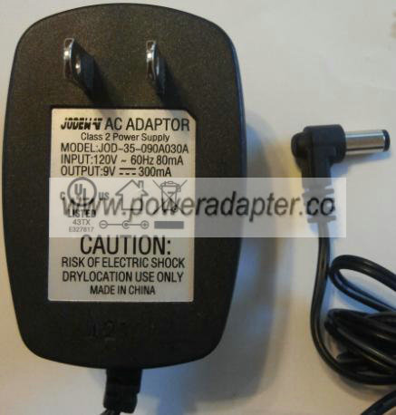 JODEW JOD-35-090A030A AC ADAPTER 9VDC 300MA NEW 2 x 5.5 x 12mm JODEW JOD-35-090A030A AC ADAPTER 9VDC 300MA NEW 2 x 5.5 x 12mm