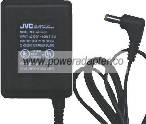 JVC AA-R4513 AC ADAPTER 4.5V 600MA CLASS 2 TRANSFORMER Power Sup JVC AA-R4513 AC ADAPTER 4.5V 600MA CLASS 2 TRANSFORMER Power Sup
