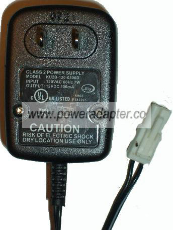 KU2B-120-0300D AC ADAPTER 12VDC 300mA -o #9632; POWER SUPPLY C KU2B-120-0300D AC ADAPTER 12VDC 300mA -o #9632; POWER SUPPLY C