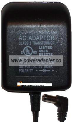 MC162-100050 AC DC ADAPTER 10V 500mA POWER SUPPLY CLASS 2