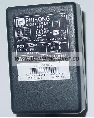 PHIHONG PSC10A - 50 AC DC ADAPTER 5V 2A 10W