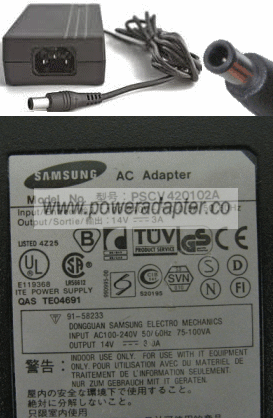 SAMSUNG PSCV420102A AC ADAPTER 14VDC 3A POWER SUPPLY SAMSUNG PSCV420102A AC ADAPTER 14VDC 3A POWER SUPPLY