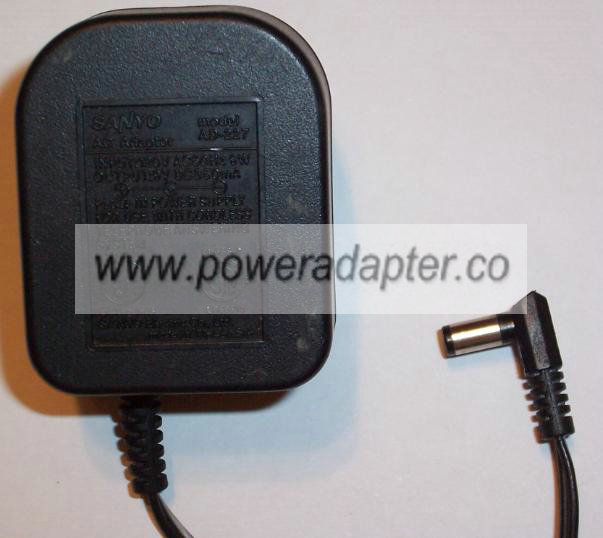 SANYO AD-227 AC DC ADAPTER 9V 350mA POWER SUPPLY SANYO AD-227 AC DC ADAPTER 9V 350mA POWER SUPPLY