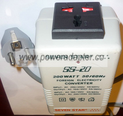 SEVEN STAR SS-20 200W FOREIGN ELECTRICITY VOLTAGE CONVERTER SEVEN STAR SS-20 200W FOREIGN ELECTRICITY VOLTAGE CONVERTER