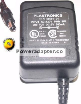 Plantronics DPX411427 AC ADAPTER 12VDC 1A -( )- 2x5.5mm 120vac U Plantronics DPX411427 AC ADAPTER 12VDC 1A -( )- 2x5.5mm 120vac U