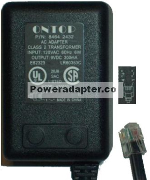 ONTOP A20930 AC ADAPTER 9VDC 0.3A POWER SUPPLY RJ22 ONTOP A20930 AC ADAPTER 9VDC 0.3A POWER SUPPLY RJ22