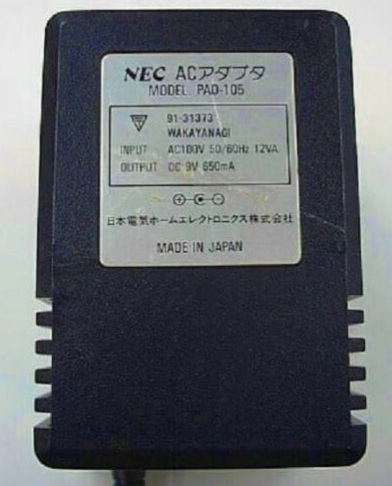 NEC PC moteur CORE GRAFX Officiel Original Power Supply PAD-105 PSU AC Adaptateur Model: NEC GRAFX Type: Ac Adapter NEC PC moteur CORE GRAFX Officiel Original Power Supply PAD-105 PSU AC Adaptateur Model: NEC GRAFX Type: Ac Adapter