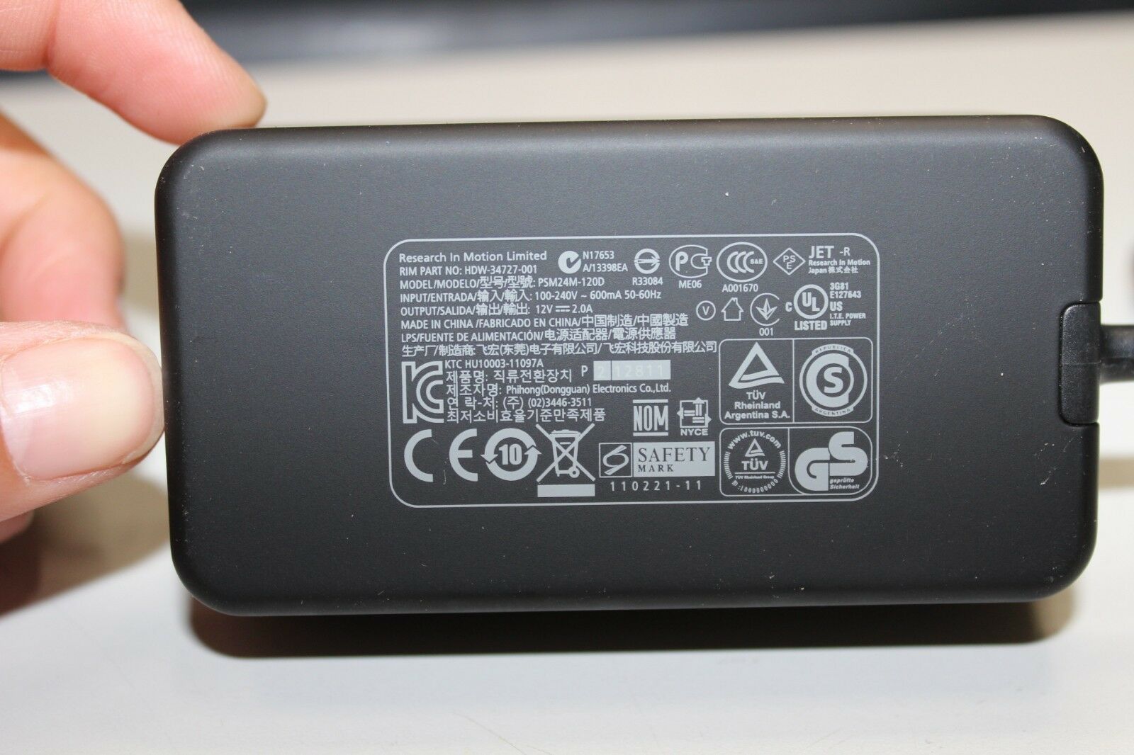 Genuine Blackberry Playbook AC Wall Travel Rapid Charger PSM24M-120D 12V 2A Genuine Blackberry Playbook AC Wall Travel Genuine Blackberry Playbook AC Wall Travel Rapid Charger PSM24M-120D 12V 2A Genuine Blackberry Playbook AC Wall Travel