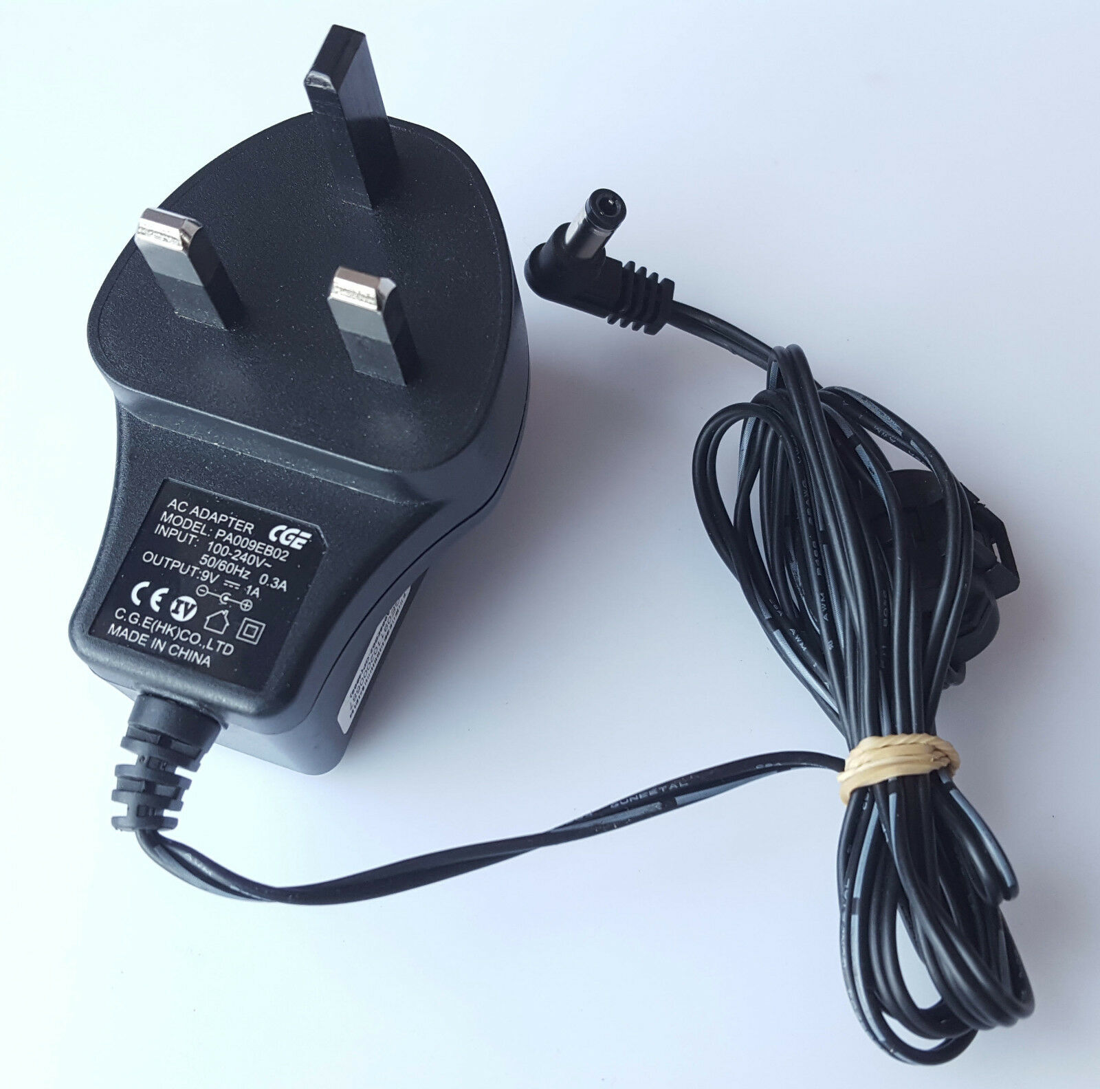 GENUINE CGE PA009EB02 AC/DC POWER SUPPLY ADAPTER 9V 1.0A UK PLUG Brand: CGE Output Current: 1.0A Type: AC & DC Co GENUINE CGE PA009EB02 AC/DC POWER SUPPLY ADAPTER 9V 1.0A UK PLUG Brand: CGE Output Current: 1.0A Type: AC & DC Co