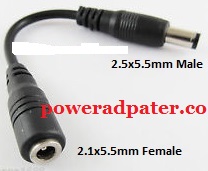 Finecom RC-x2555C1 2.1x5.5mm Female to 2.5x5.5mm Male Converter Finecom RC-x2555C1 2.1x5.5mm Female to 2.5x5.5mm Male Converter