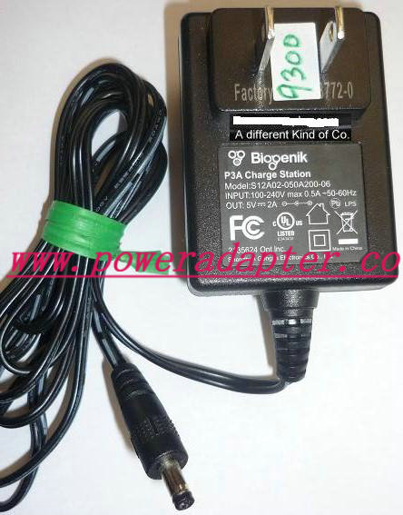 BIOGENIK S12A02-050A200-06 AC ADAPTER 5VDC 2A USED -( ) 1.5x4x9m BIOGENIK S12A02-050A200-06 AC ADAPTER 5VDC 2A USED -( ) 1.5x4x9m
