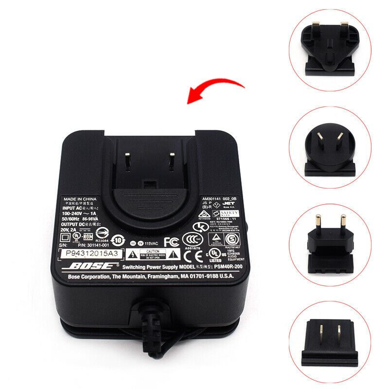 Bose-SoundLink Air & Sounddock Portable Power AC Adapter charger PSM40R-200 20V Model: PSM40R-200 Modified Item: No Bose-SoundLink Air & Sounddock Portable Power AC Adapter charger PSM40R-200 20V Model: PSM40R-200 Modified Item: No