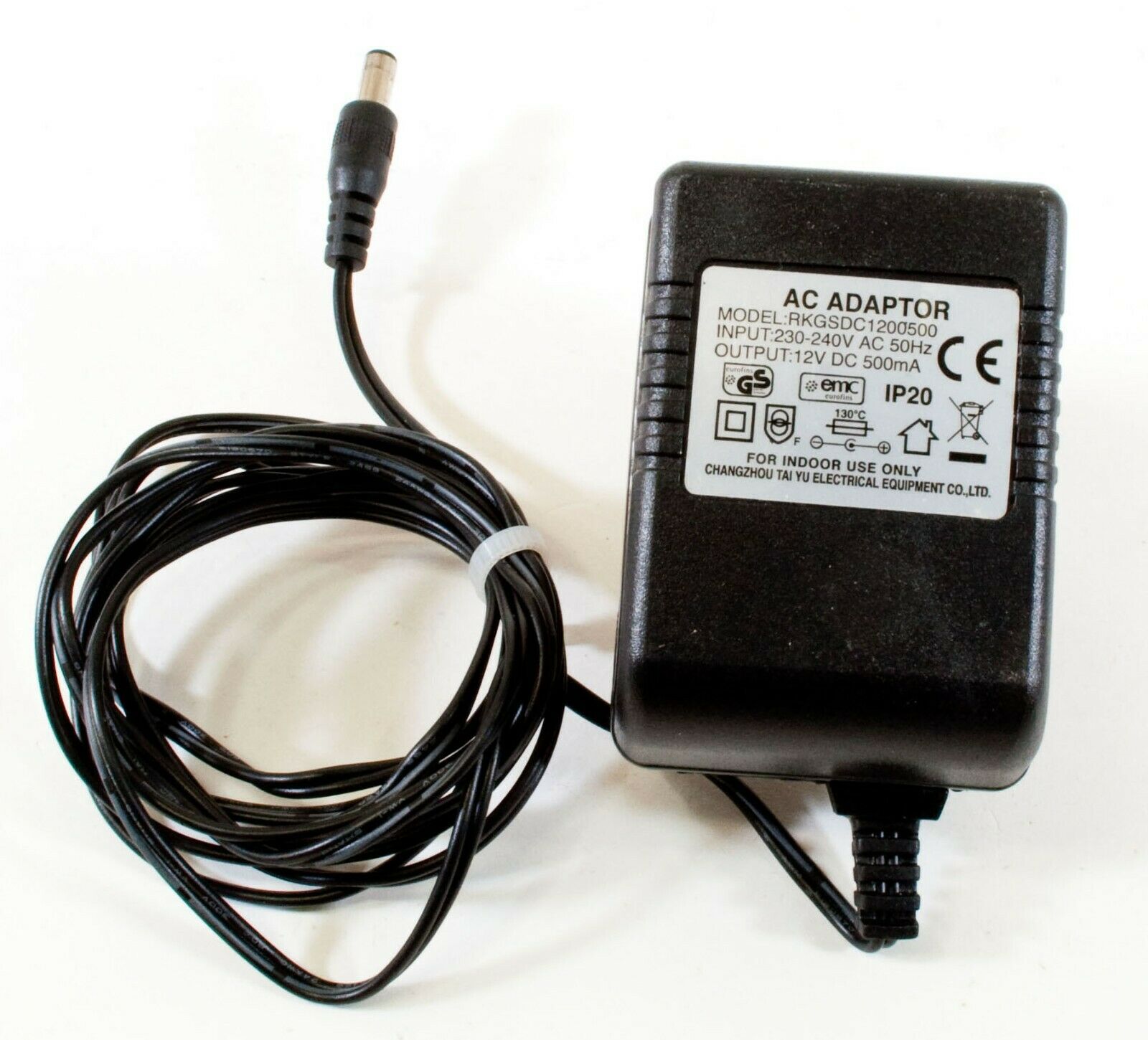 Changzhou RKGSDC1200500 AC Adapter 12V 500mA Original Power Supply Europlug Output Current: 500 mA Output Voltage: 12 Changzhou RKGSDC1200500 AC Adapter 12V 500mA Original Power Supply Europlug Output Current: 500 mA Output Voltage: 12