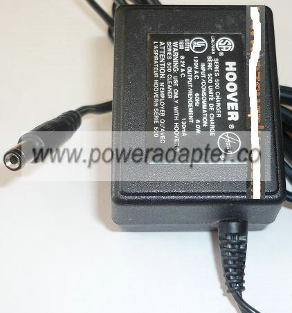 HOOVER SERIES 500 AC ADAPTER 8.2VAC 130mA USED 2x5.5x9mm HOOVER SERIES 500 AC ADAPTER 8.2VAC 130mA USED 2x5.5x9mm