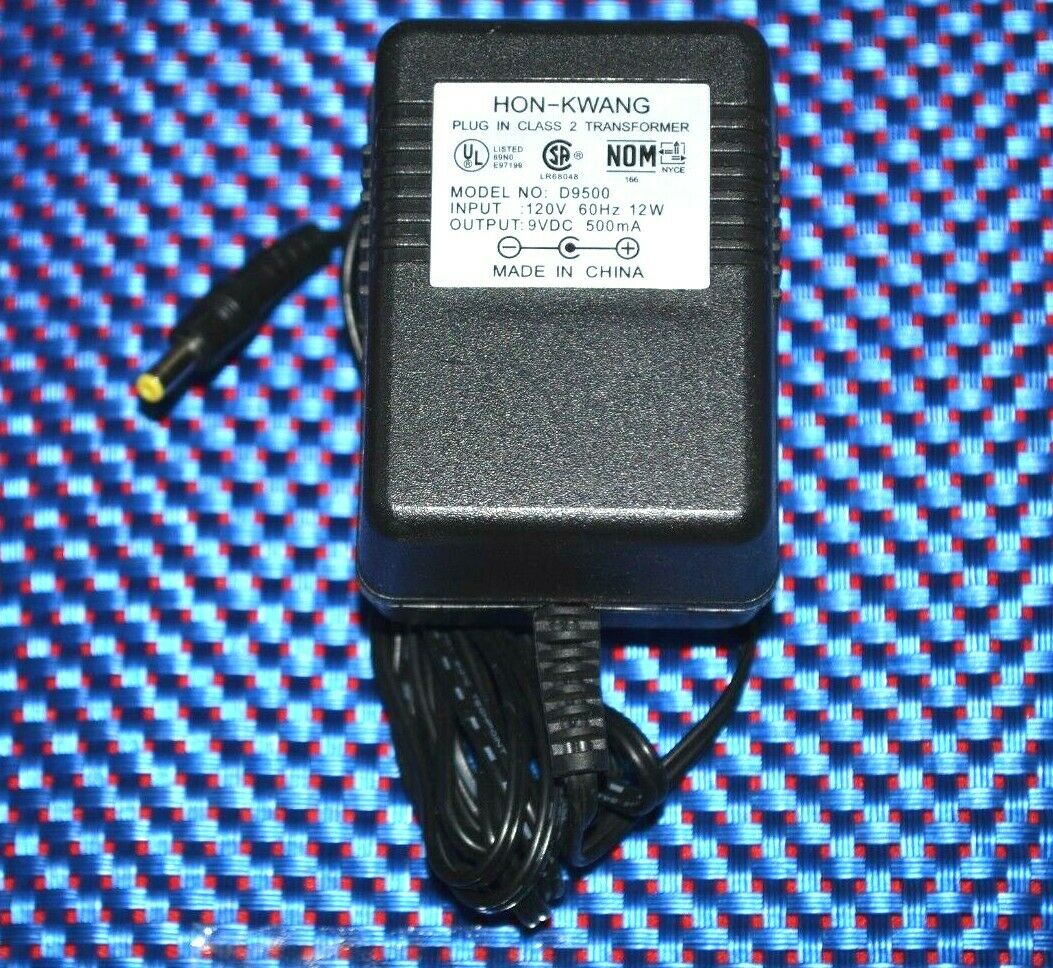 Hon-Kwang Power Adapter DC 9V 500mA 12W D9500 Power Supply Wall Plug OEM Country/Region of Manufacture: China MPN: ACR Hon-Kwang Power Adapter DC 9V 500mA 12W D9500 Power Supply Wall Plug OEM Country/Region of Manufacture: China MPN: ACR