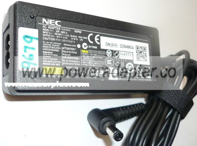 NEC ADP-40ED A AC ADAPTER 19VDC 2.1A USED -(+) 2.5x5.5x11mm 90° NEC ADP-40ED A AC ADAPTER 19VDC 2.1A USED -(+) 2.5x5.5x11mm 90°