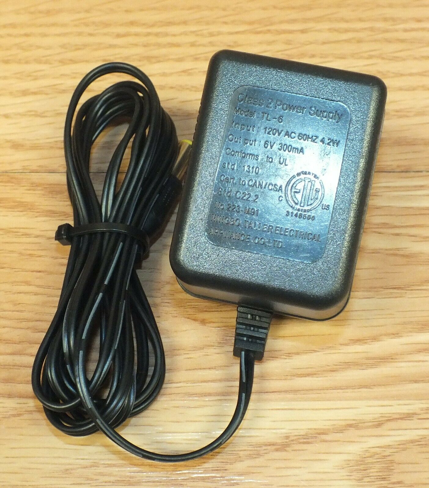 NEW Ningbo Taller Electrical (TL-6) 6V 300mA Class 2 Power Supply AC/DC Adapter Output Voltage: 6 V Features: Powere NEW Ningbo Taller Electrical (TL-6) 6V 300mA Class 2 Power Supply AC/DC Adapter Output Voltage: 6 V Features: Powere
