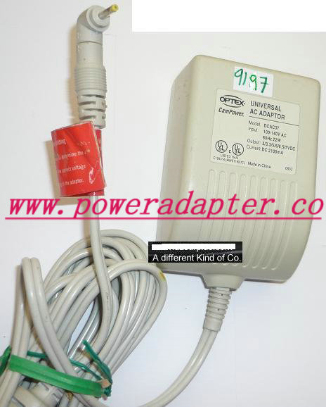 OPTEX DCAC37 UNIVERSAL AC ADAPTER 3/3.3/5/6/6.5/7VDC 210mA USED OPTEX DCAC37 UNIVERSAL AC ADAPTER 3/3.3/5/6/6.5/7VDC 210mA USED