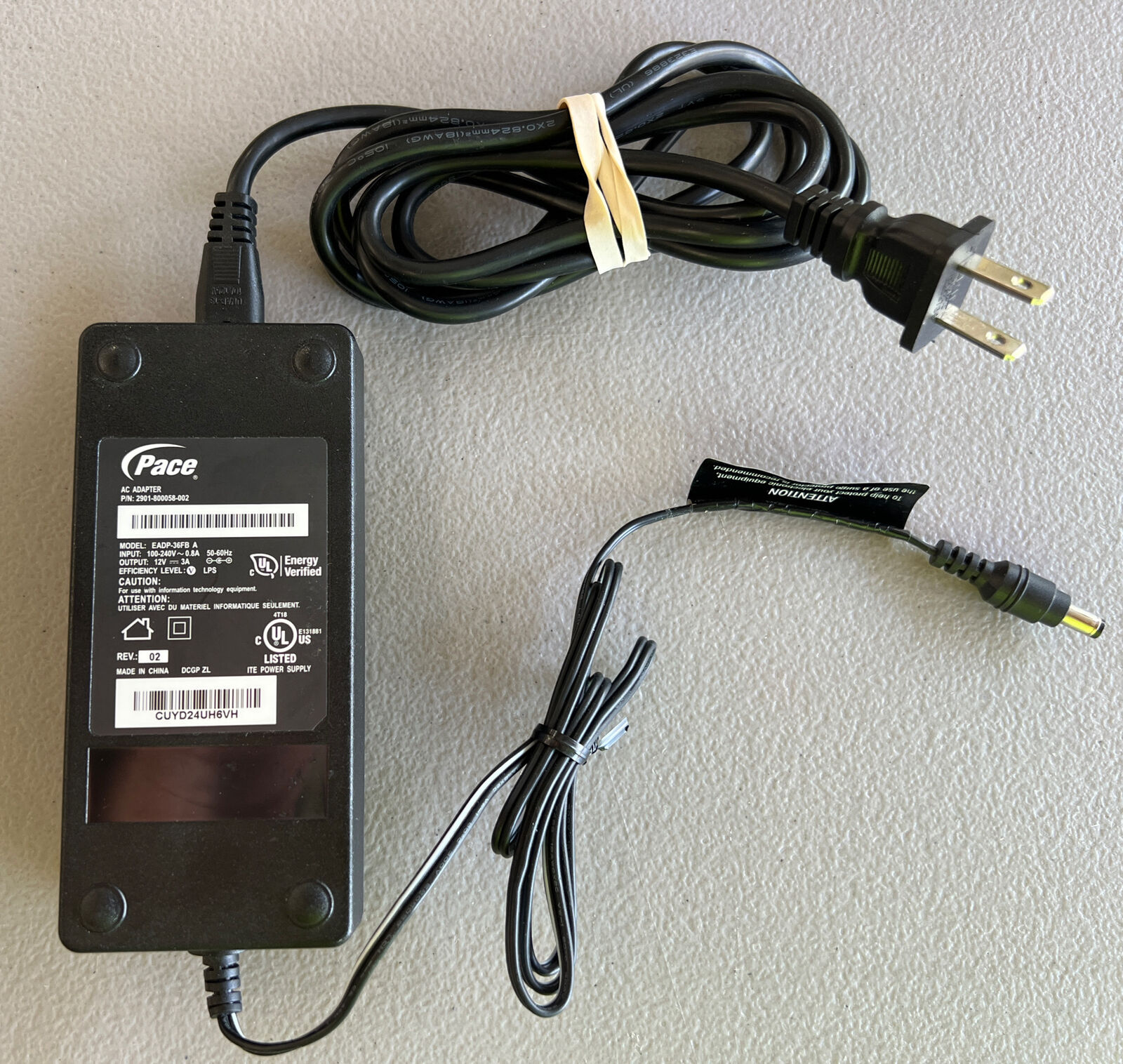 Pace EADP-36FB AC Adapter Output 12V 3A Power Supply Transformer Charger Adaptor Brand: Pace Type: Adapter Color: Pace EADP-36FB AC Adapter Output 12V 3A Power Supply Transformer Charger Adaptor Brand: Pace Type: Adapter Color: