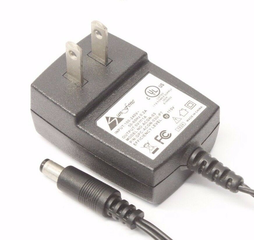 SunFone ACGN-03 AC DC Power Supply Adapter Charger Output 5V 1A Brand: SunFone MPN: Does Not Apply Type: Adapter Mode SunFone ACGN-03 AC DC Power Supply Adapter Charger Output 5V 1A Brand: SunFone MPN: Does Not Apply Type: Adapter Mode