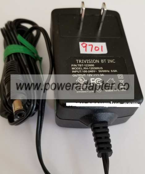 TRIVISION RH-120300US AC ADAPTER 12VDC 3A USED -(+) 2.5x5.5x9mm TRIVISION RH-120300US AC ADAPTER 12VDC 3A USED -(+) 2.5x5.5x9mm