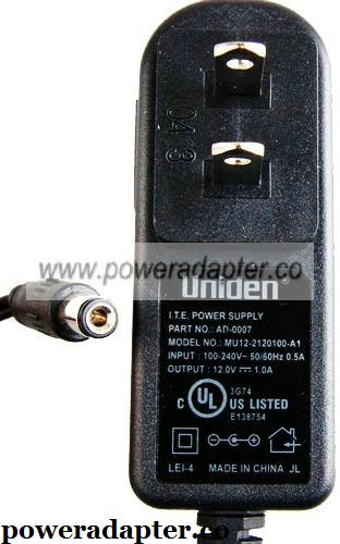 Uniden MU12-2120100-A1 AC ADAPTER 12VDC 1A ITE SWITCHING POWER Uniden MU12-2120100-A1 AC ADAPTER 12VDC 1A ITE SWITCHING POWER