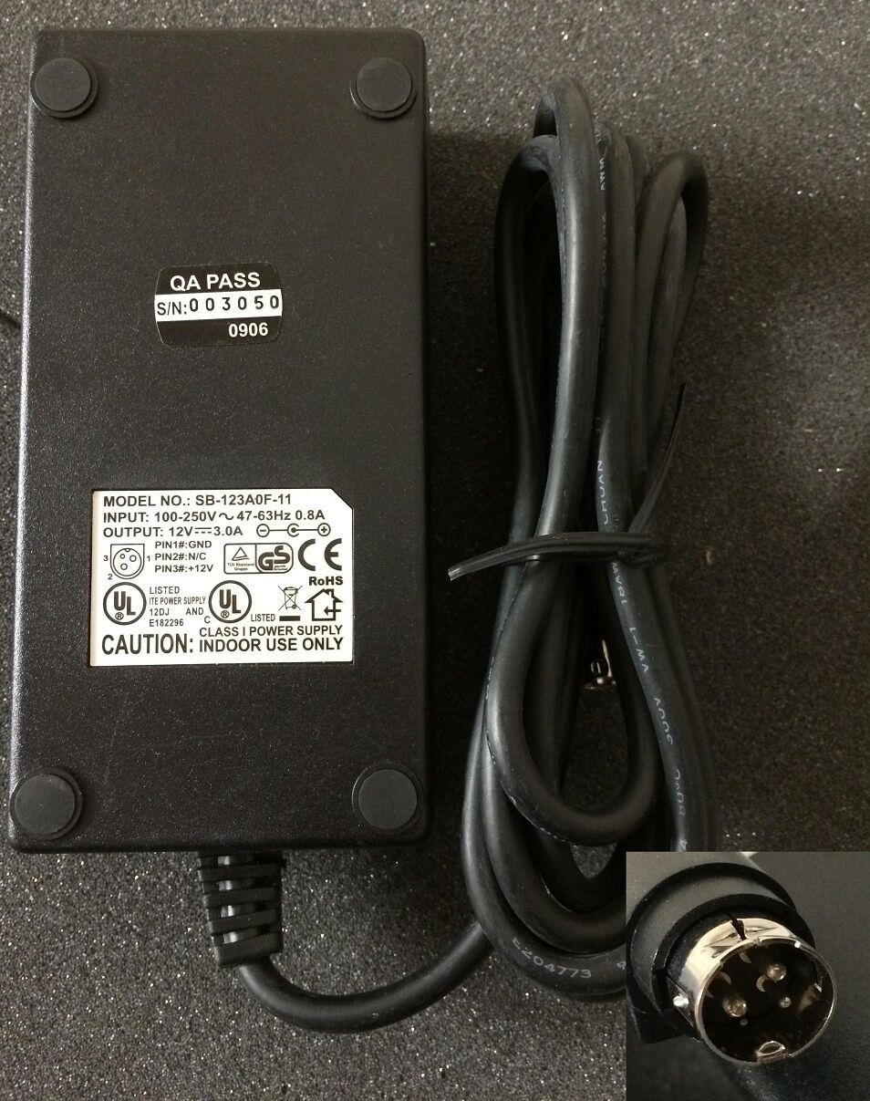 Chargeur Original WEYTEC AC SB-123A0F-11 23568V12 ADAPTER 36W 12V 3A 3 pins Marque: WEYTEC Numéro de pièce fabricant: Chargeur Original WEYTEC AC SB-123A0F-11 23568V12 ADAPTER 36W 12V 3A 3 pins Marque: WEYTEC Numéro de pièce fabricant: