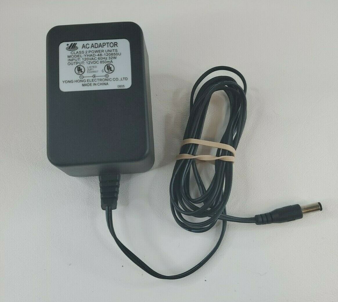 12V 850mA Yong Hong Electronic AC Power Adaptor - Yong Hong YHAD-48-120850U Country/Region of Manufacture: China Conne 12V 850mA Yong Hong Electronic AC Power Adaptor - Yong Hong YHAD-48-120850U Country/Region of Manufacture: China Conne